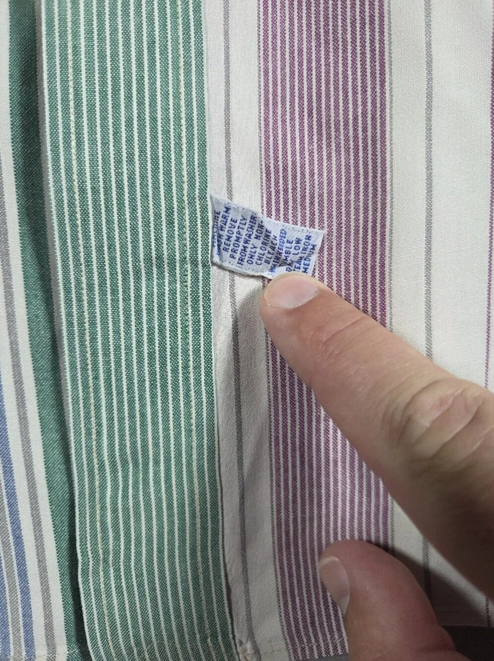 Ralph Lauren Polo Vintage Pastel Multi-Stripe Button-Down Shirt Large